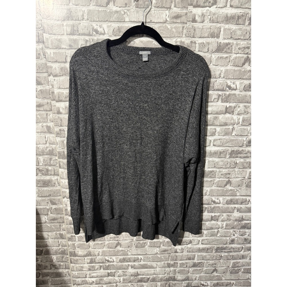 Aerie Women Charcoal Gray Marl Crewneck Oversized High Low Sweater XS